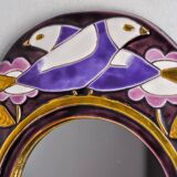 Paradisiers mirror by Mithé Espelt, ceramic, France, 1970