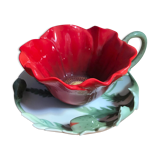 Coffee cup with its under cup, Franz porcelain