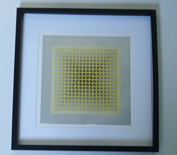 Tableau Vintage Art Optique - Victor Vasarely  CTA-102- Cadre 40x40cm