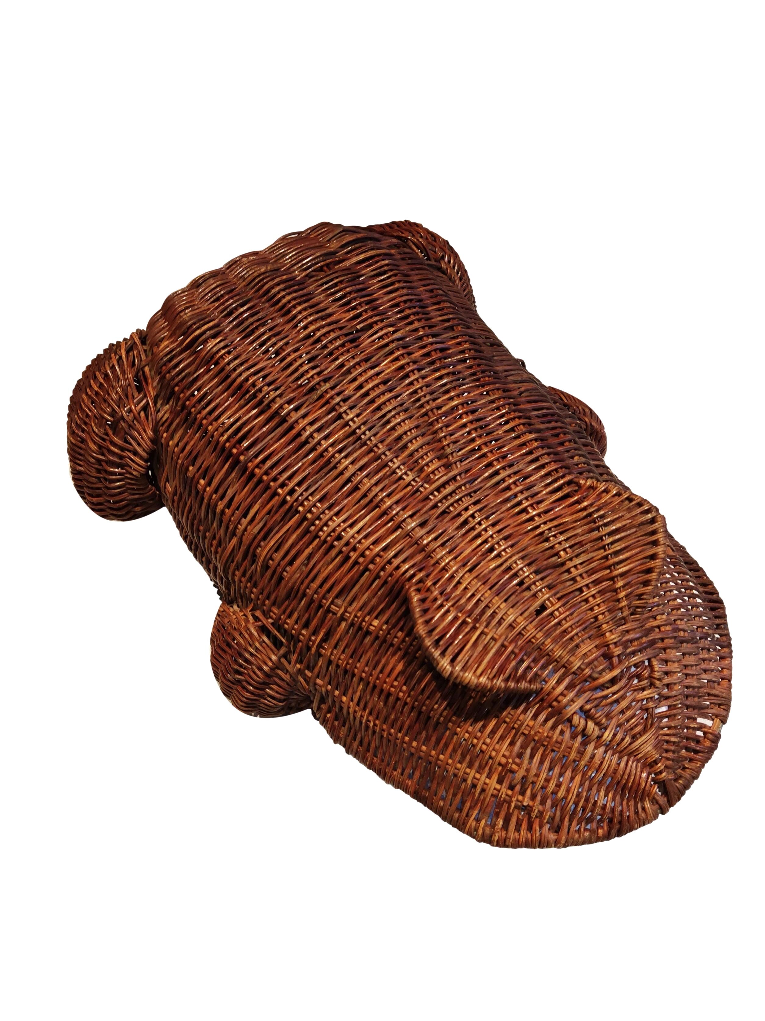 Olivier Cajan paper trash in wicker, 1975