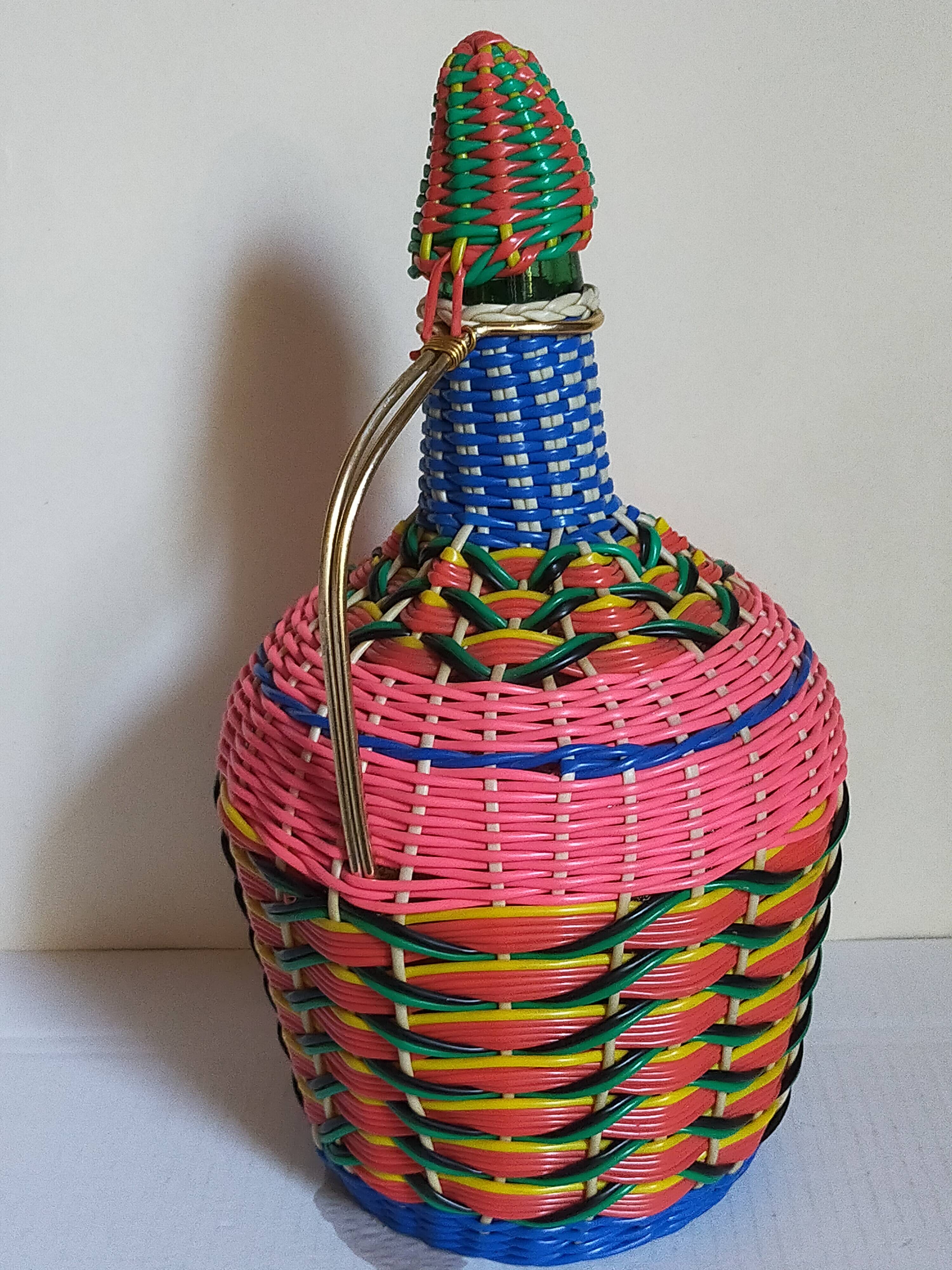 Dame-Jeanne scoubidou vintage 4 liters