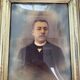 Portrait, photographie, ambrotype, peint à la main, XIXème, signé EV, daté 1881, verre bombé