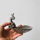 Vintage silver metal wall mounted soap dish and towel holder set