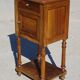 Louis XVI style bedside table in walnut and marble