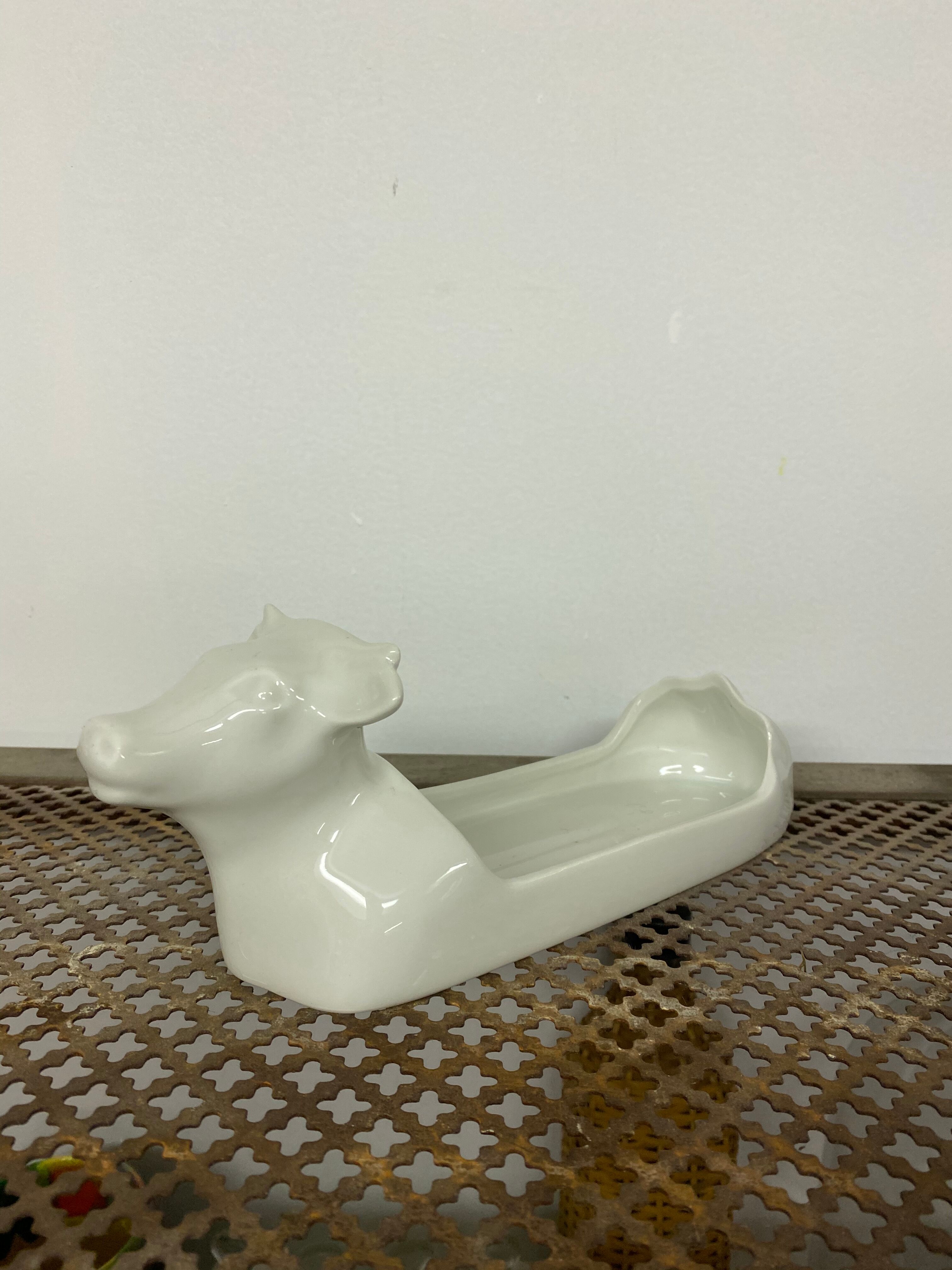 White ceramic butter dish