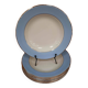 Lot de 6 assiettes creuses l’Amandinoise contour bleu et doré 7885