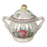 Antique Lunéville sugar bowl, Réverbère model, 1887