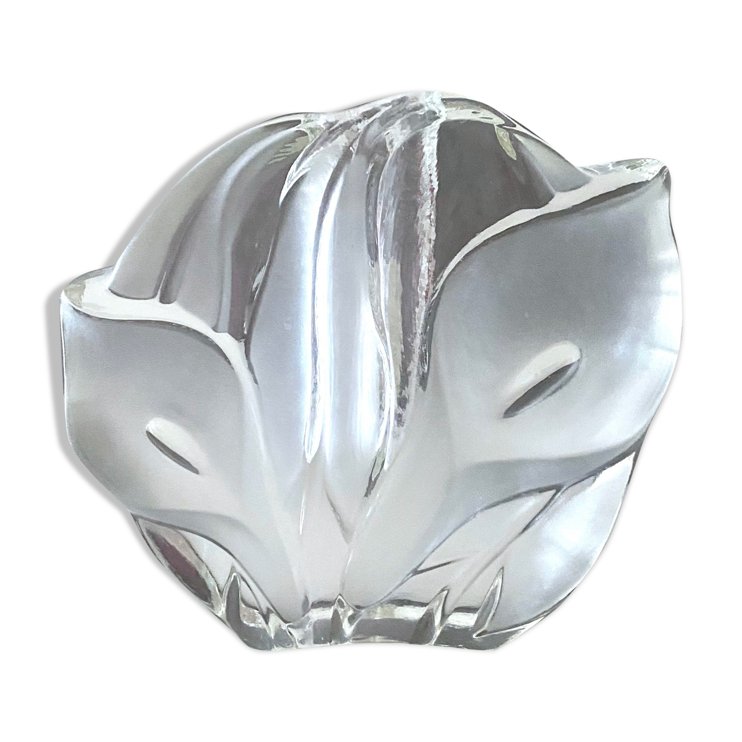 Mid century glass solifleur vase, block vase, walther glas germany