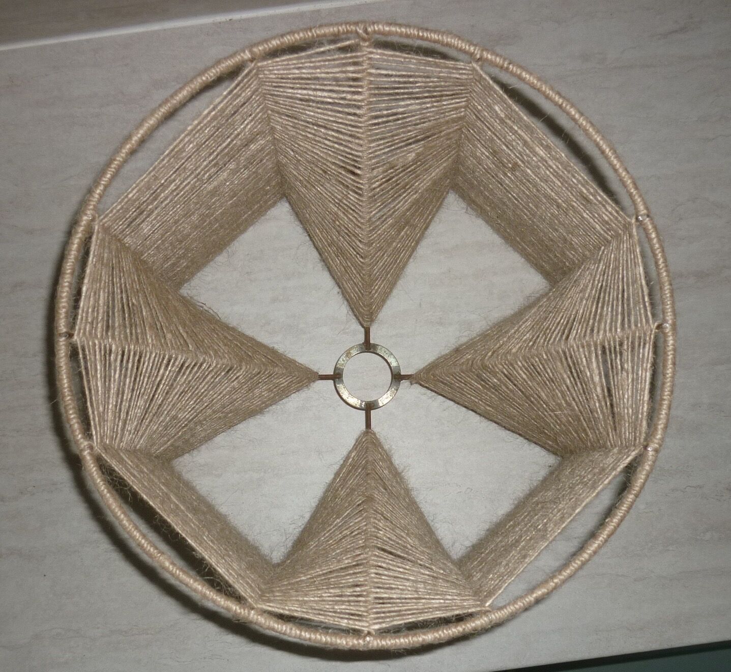 Lampshade in jute thread geometric shape 35 cm
