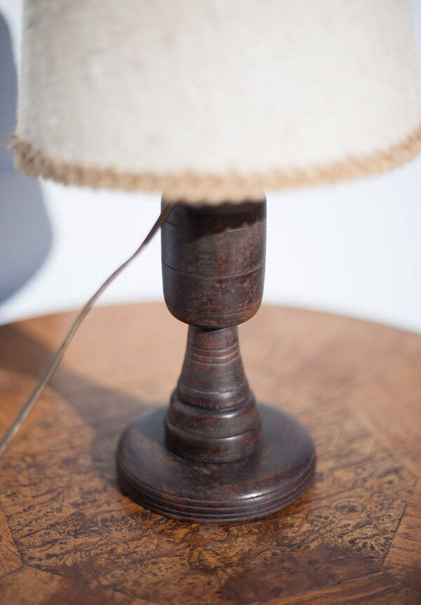 Lampe de table vintage, lampe vintage, lampe pied bois avec abat-jour, lampe à poser, déco intérieur