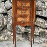 Small Louis XV style marquetry chiffonniere table