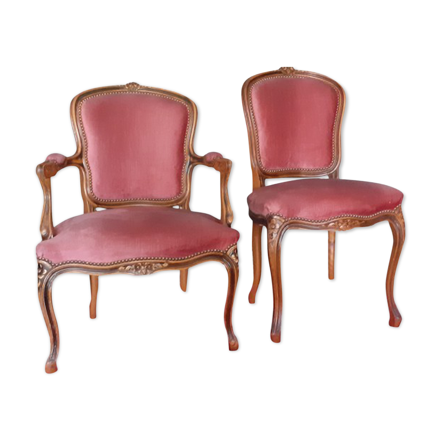 Fauteuil Louis XV et chaise