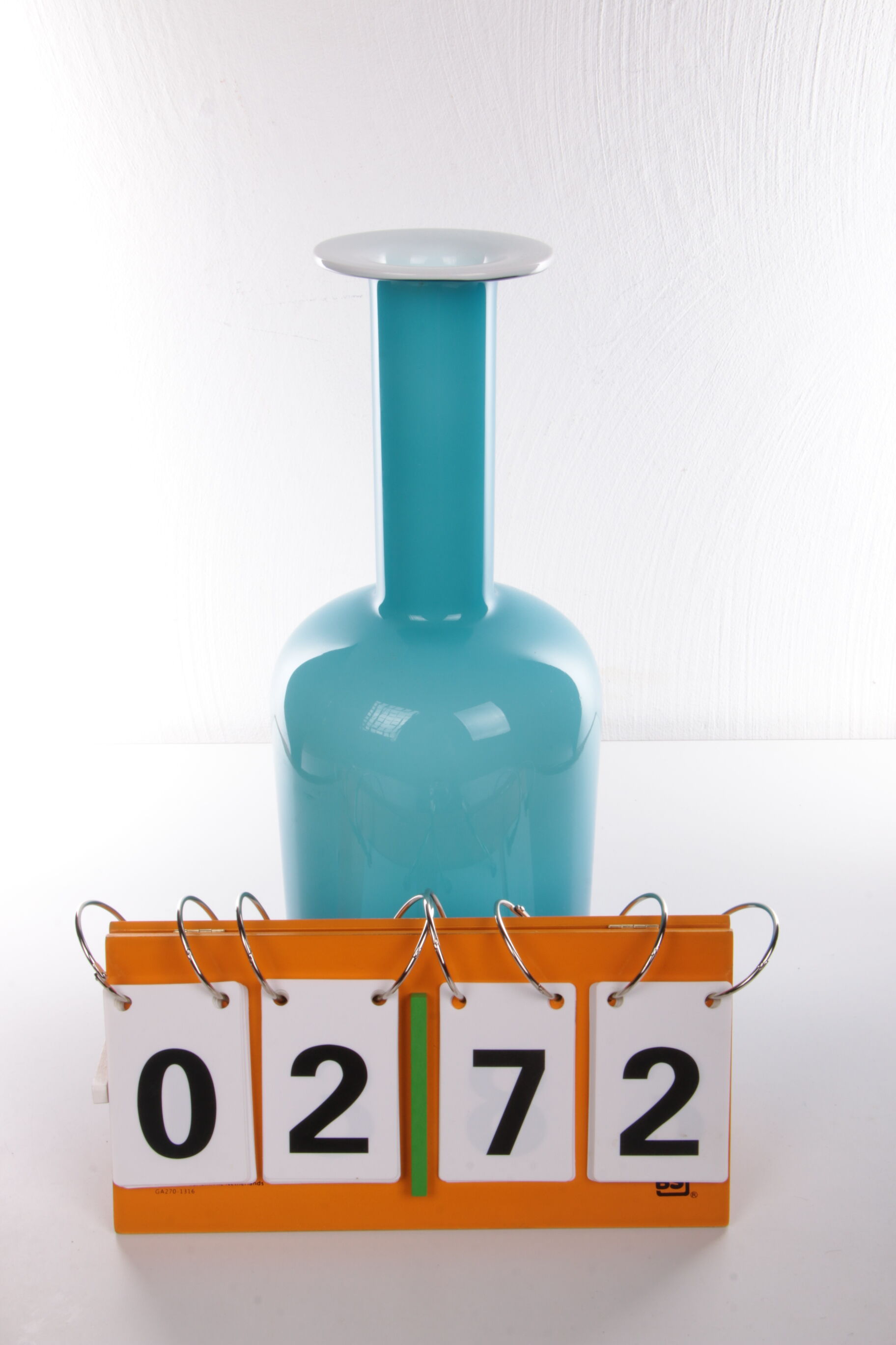 Otto Brauer for Kastrup Holmegaard - Light blue bottle vase "Gulvvase"