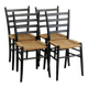 Four chairs made of paper rope