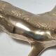 Cerf laiton massif stylisé vintage hauteur 38 cm