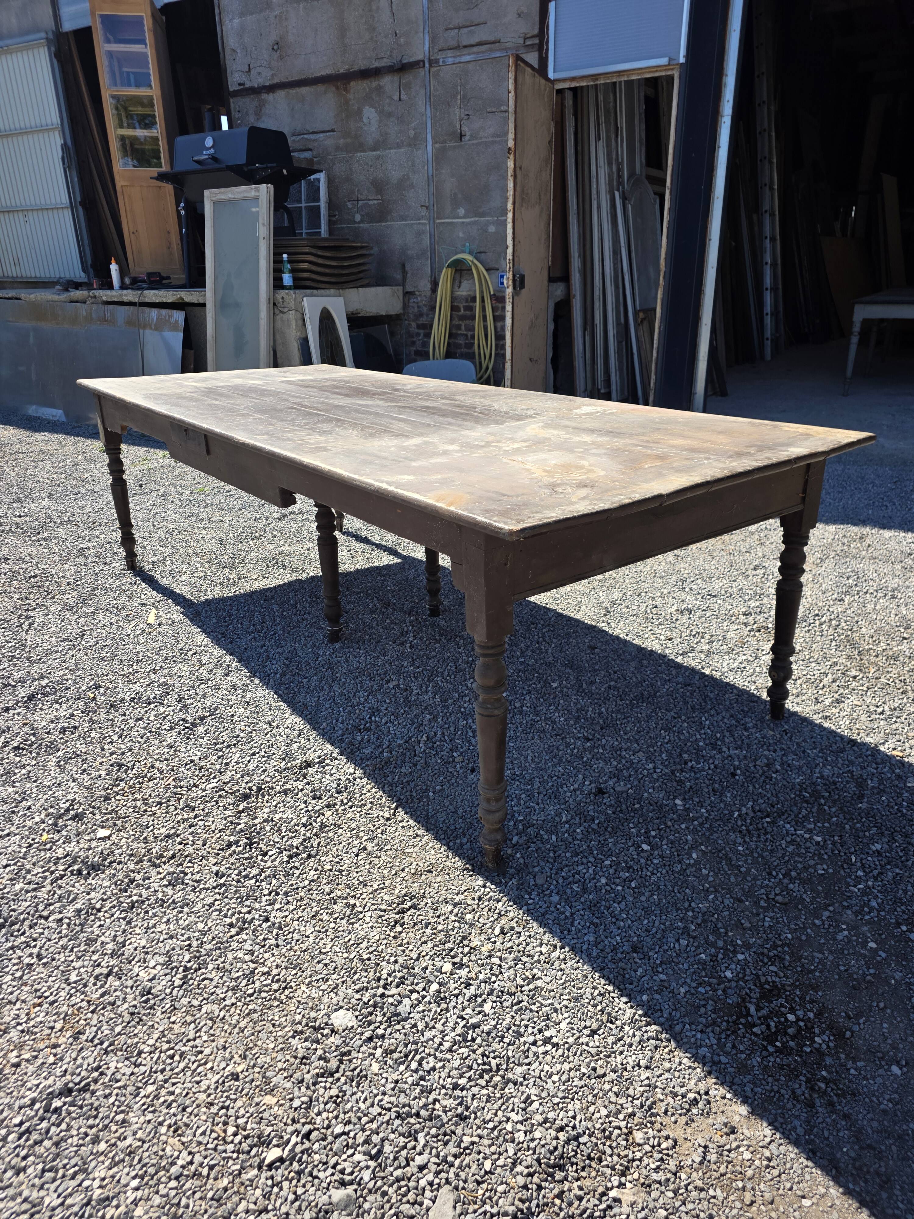 Table de ferme ancienne XXL , 268 × 110cm