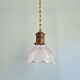 Large Holophane pendant light in clear grooved glass, 1920-30