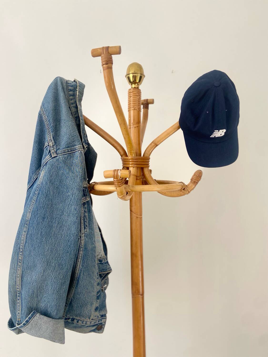 Vintage Rattan Parrot Coat Rack