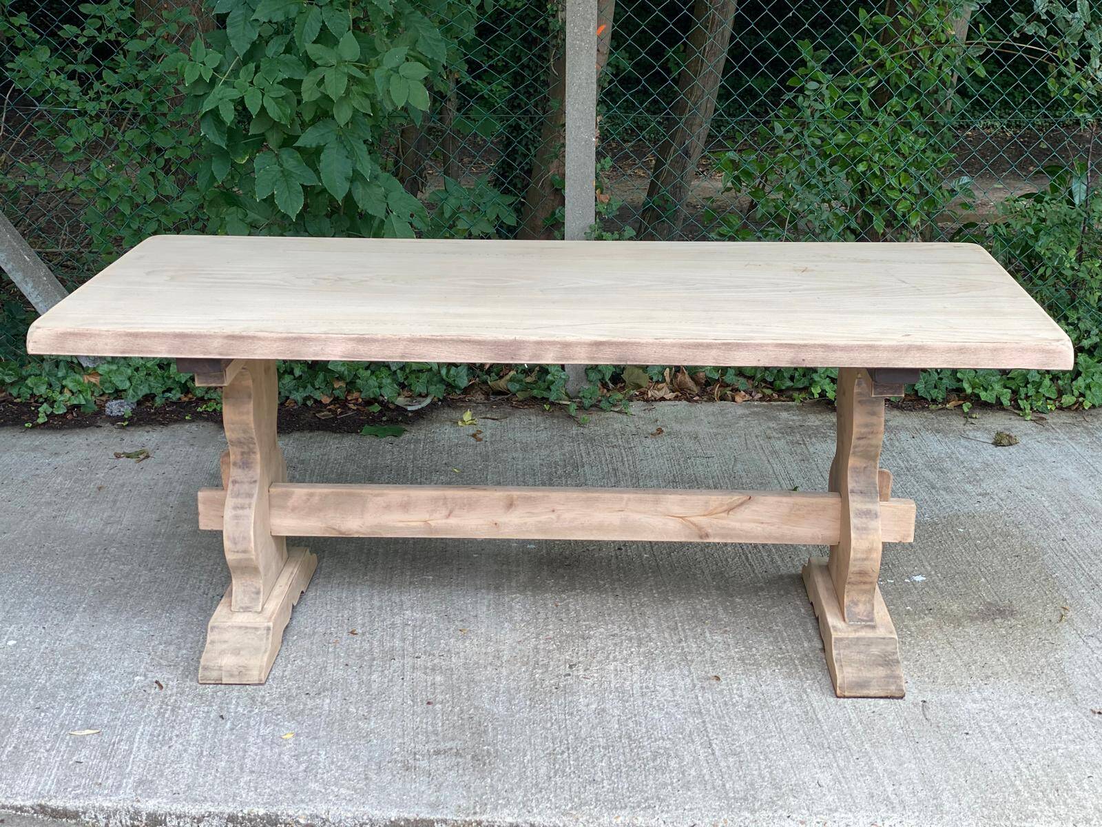 19th century monastery table renovated in raw oak 180cm