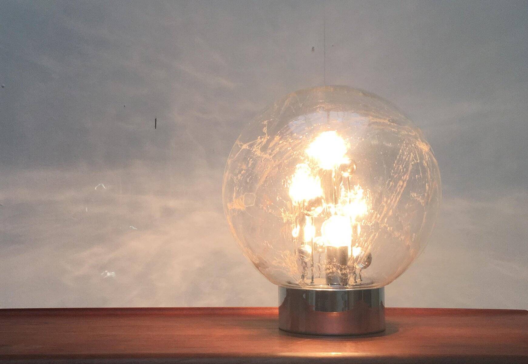 Planet Table Lamp Large Sphere from the German Space Age Mid-Century by Doria Leuchten, 1970s