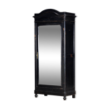Large French ebonised mirror cabinet, circa 1850