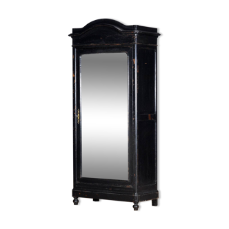 Grand cabinet à miroirs en bois noirci, vers 1850