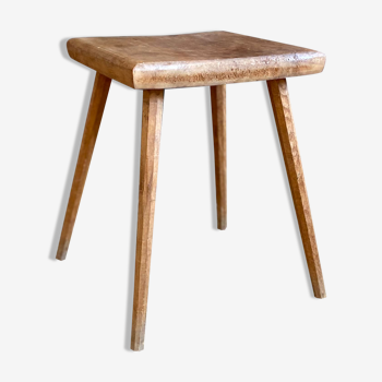 Brutalist stool raw wood