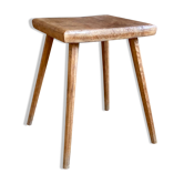 Brutalist stool raw wood