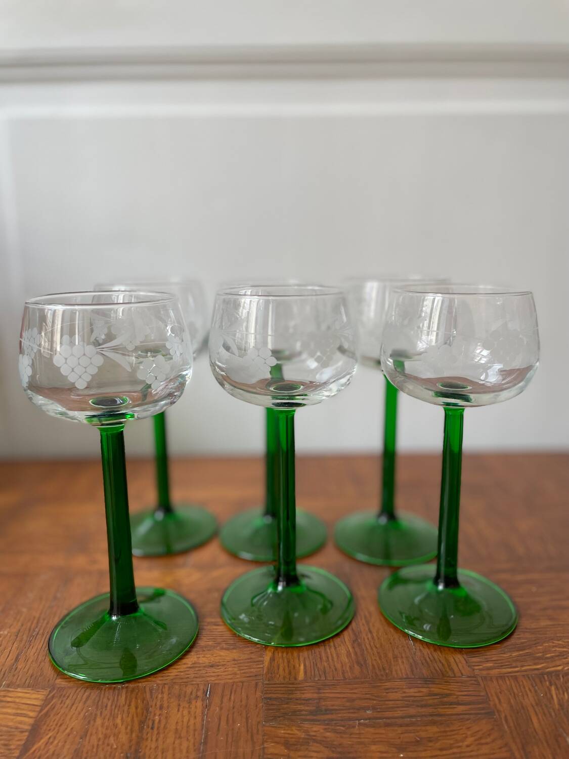 Set of 6 Alsatian white wine glasses
