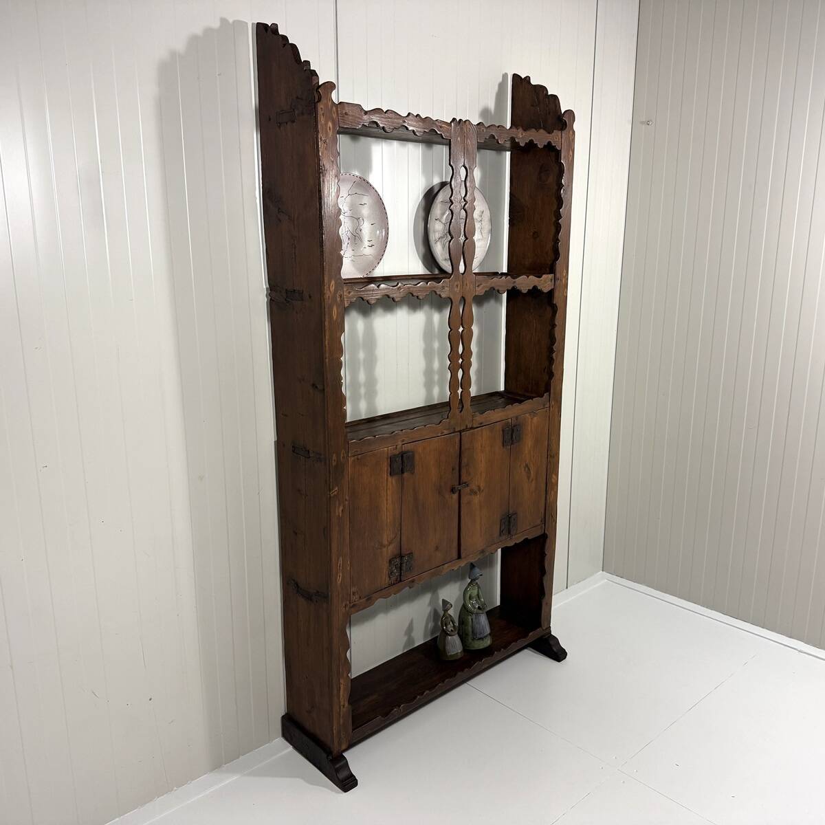 Antique rustic wall unit plate cabinet 1900
