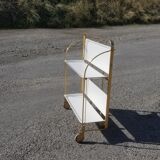 Formica white folding wheeled service 60s