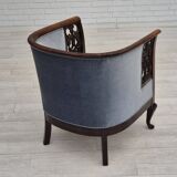 Années 1950, chaise longue danoise, état d'origine, meuble en laine bleu clair.