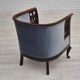 Années 1950, chaise longue danoise, état d'origine, meuble en laine bleu clair.