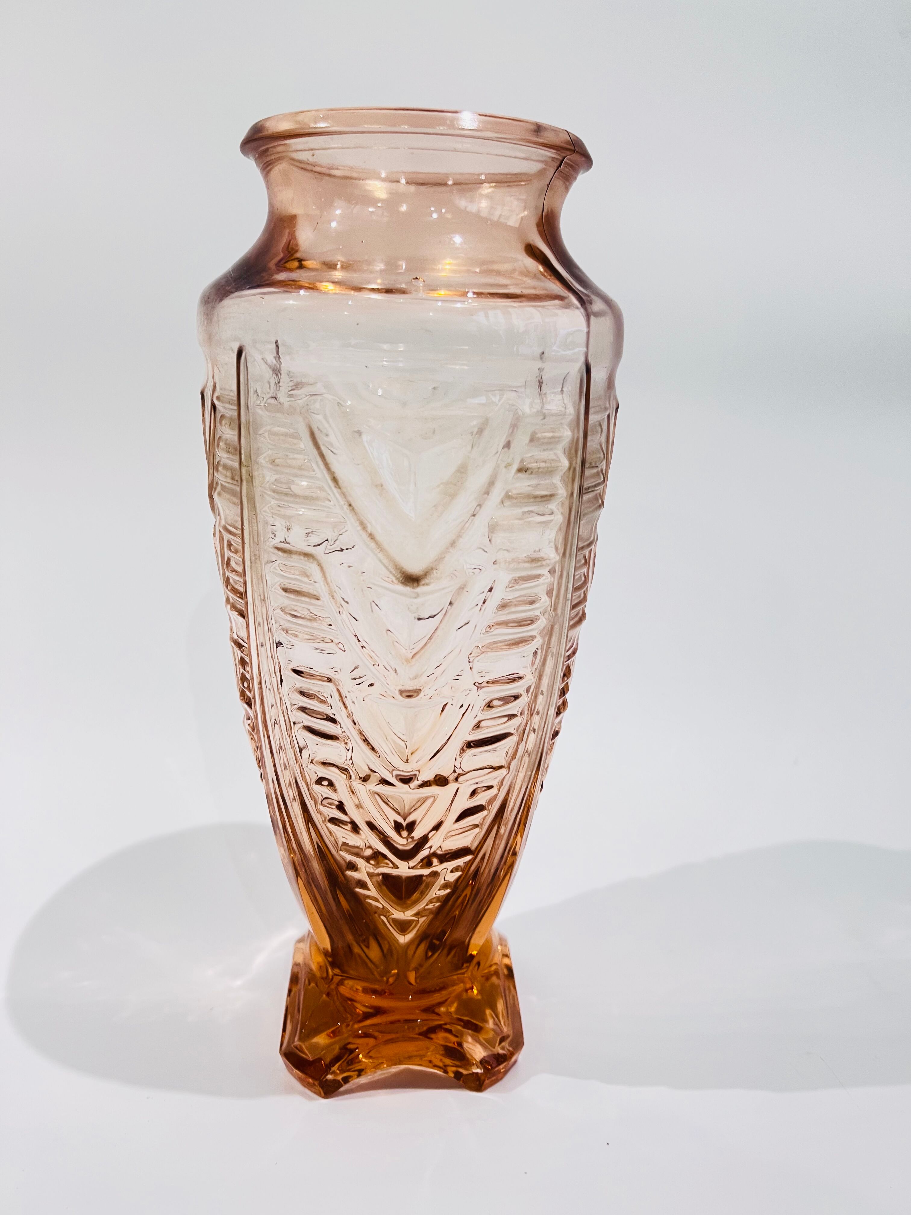 Pink glass vase