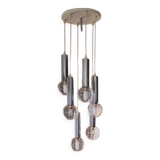 Vintage 1960s/70s 6-light waterfall chandelier pendant light