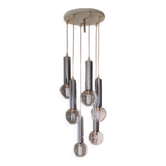 Vintage 1960s/70s 6-light waterfall chandelier pendant light