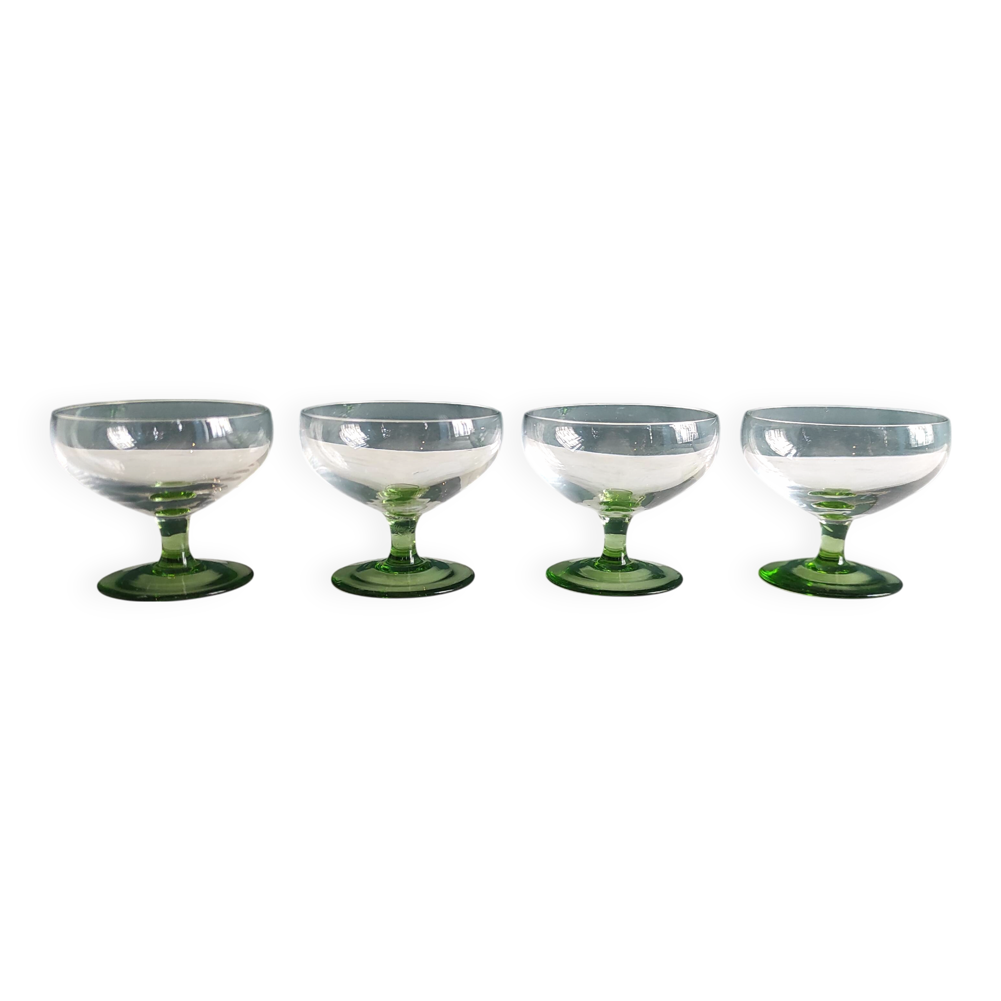 Set of four vintage French glasses for liquor
