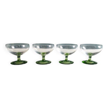 Set of four vintage French glasses for liquor