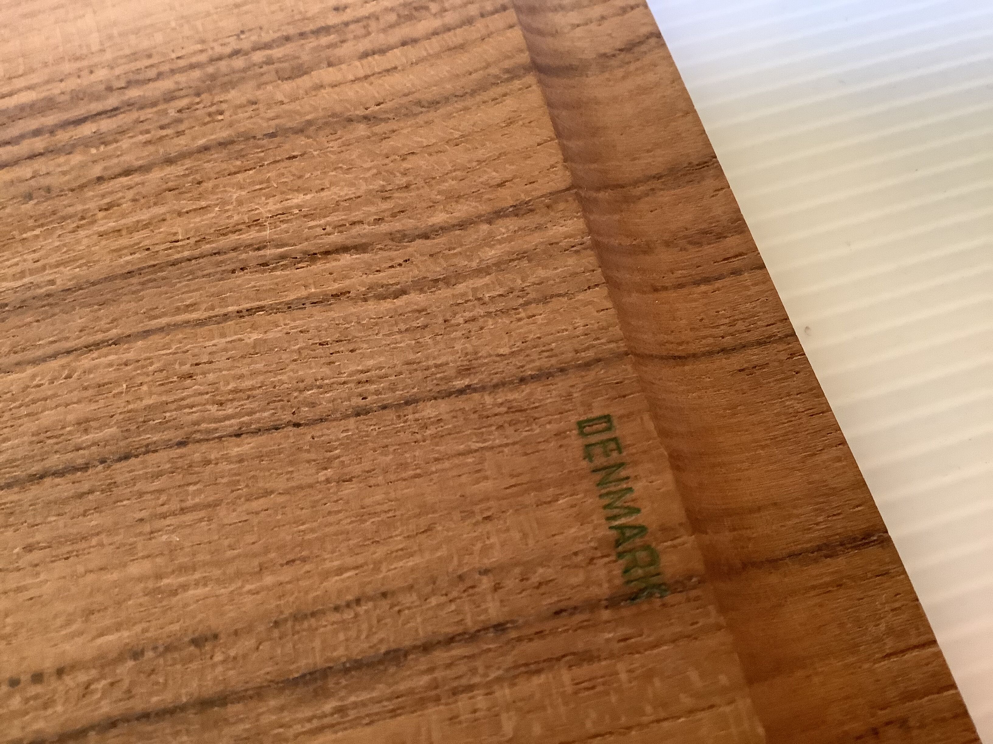 Teak servant denmark smoked glass