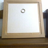Square frame in ceruse beige wood, image: cherries