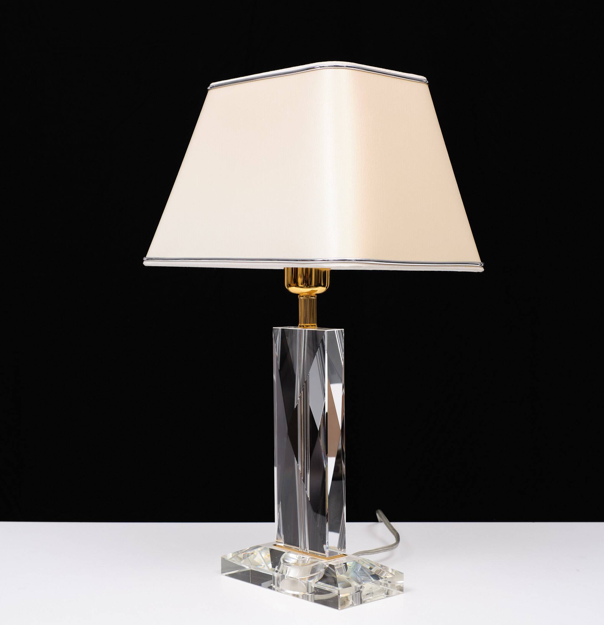 Lampe de table en cristal Hollywood Regency Allemagne années 1970