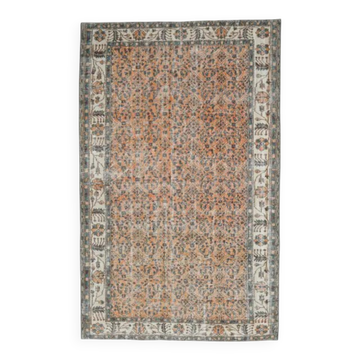 Vintage Turkish Handmade Orange Rug 180x286