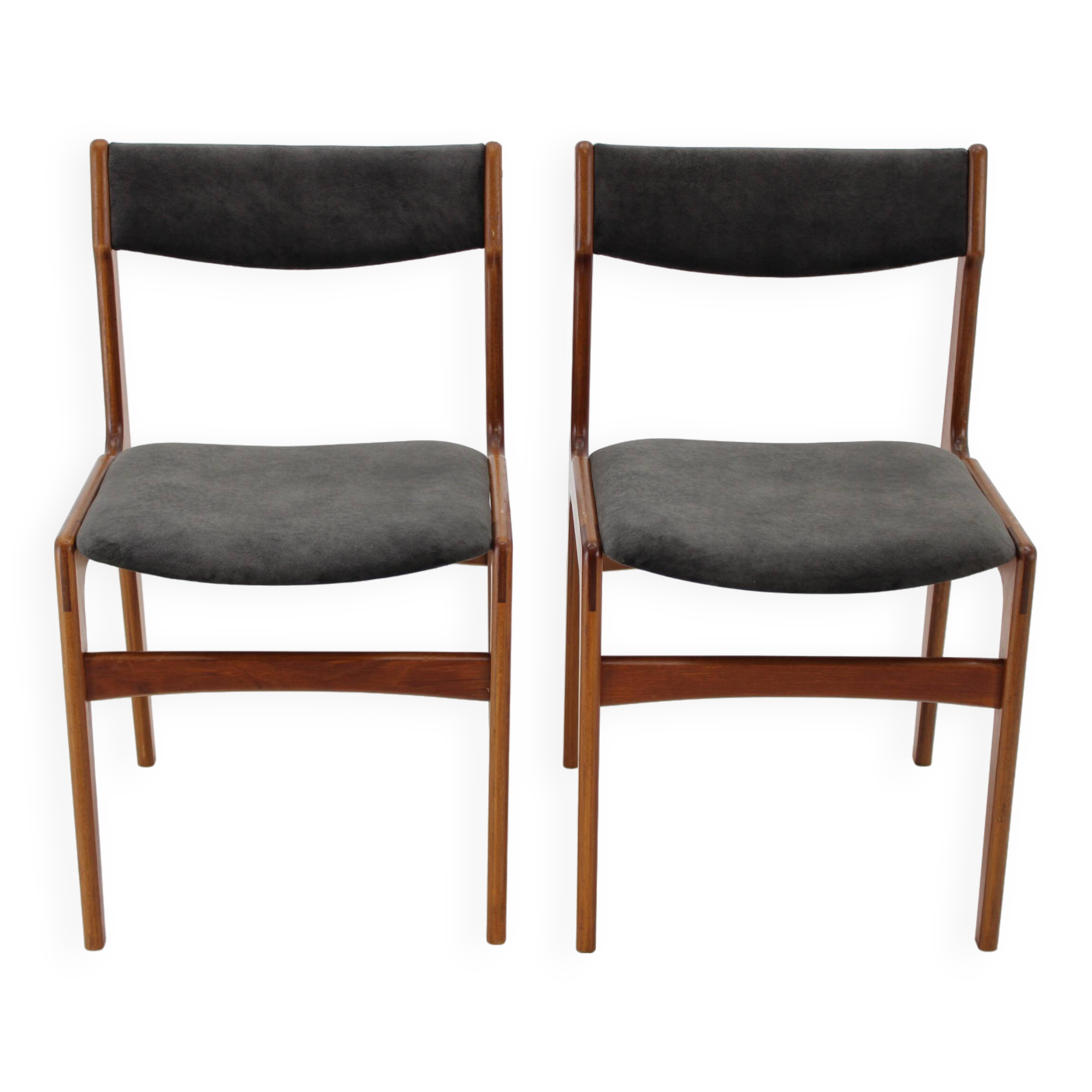 1960s Pair of Danish Teak Dining Chairs, Restored