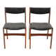 1960s Pair of Danish Teak Dining Chairs, Restored