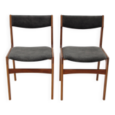 Paire de chaises à manger danoises en teck des années 1960, restaurées
