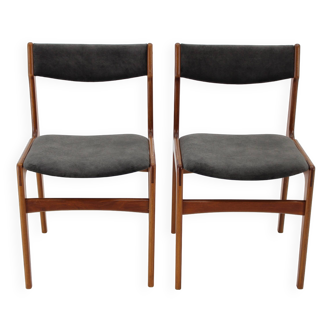 1960s Pair of Danish Teak Dining Chairs, Restored
