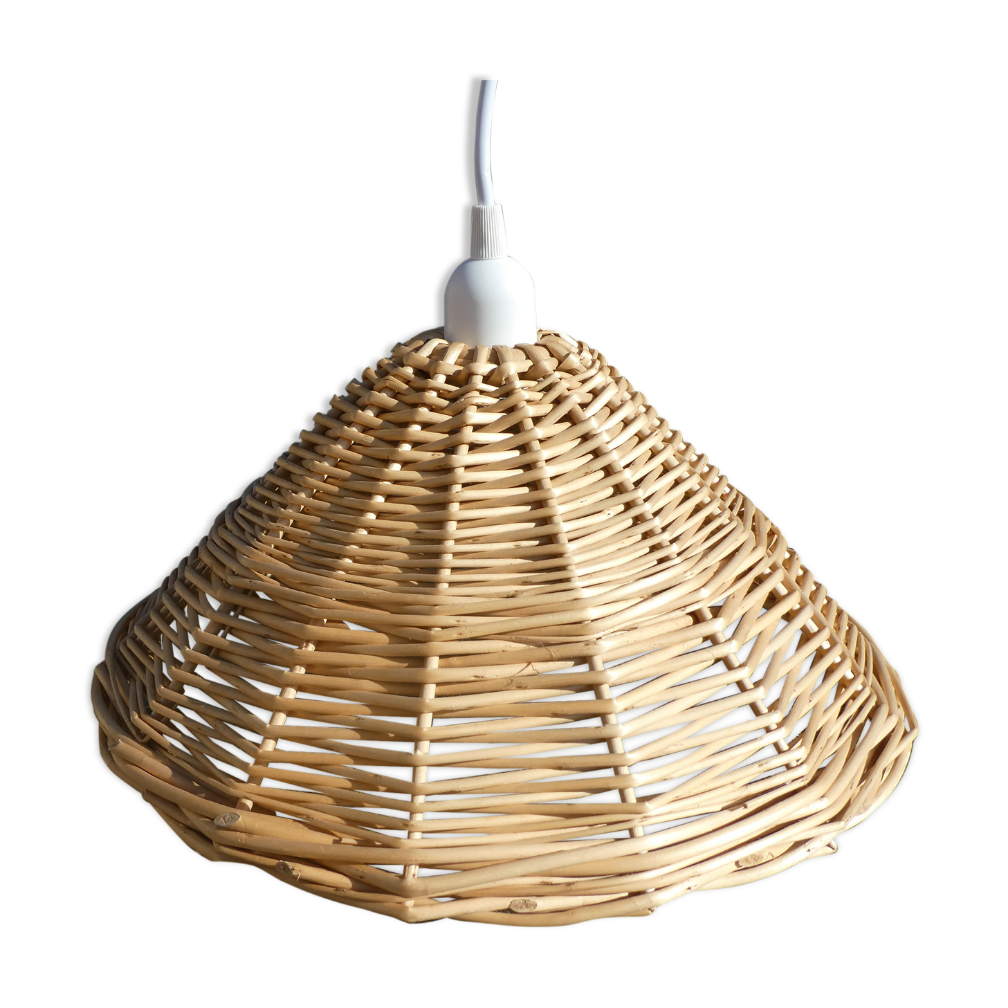 Vintage wicker pendant lamp