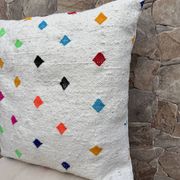 Handmade Berber wool Kilim cushion: Moroccan floor cushion