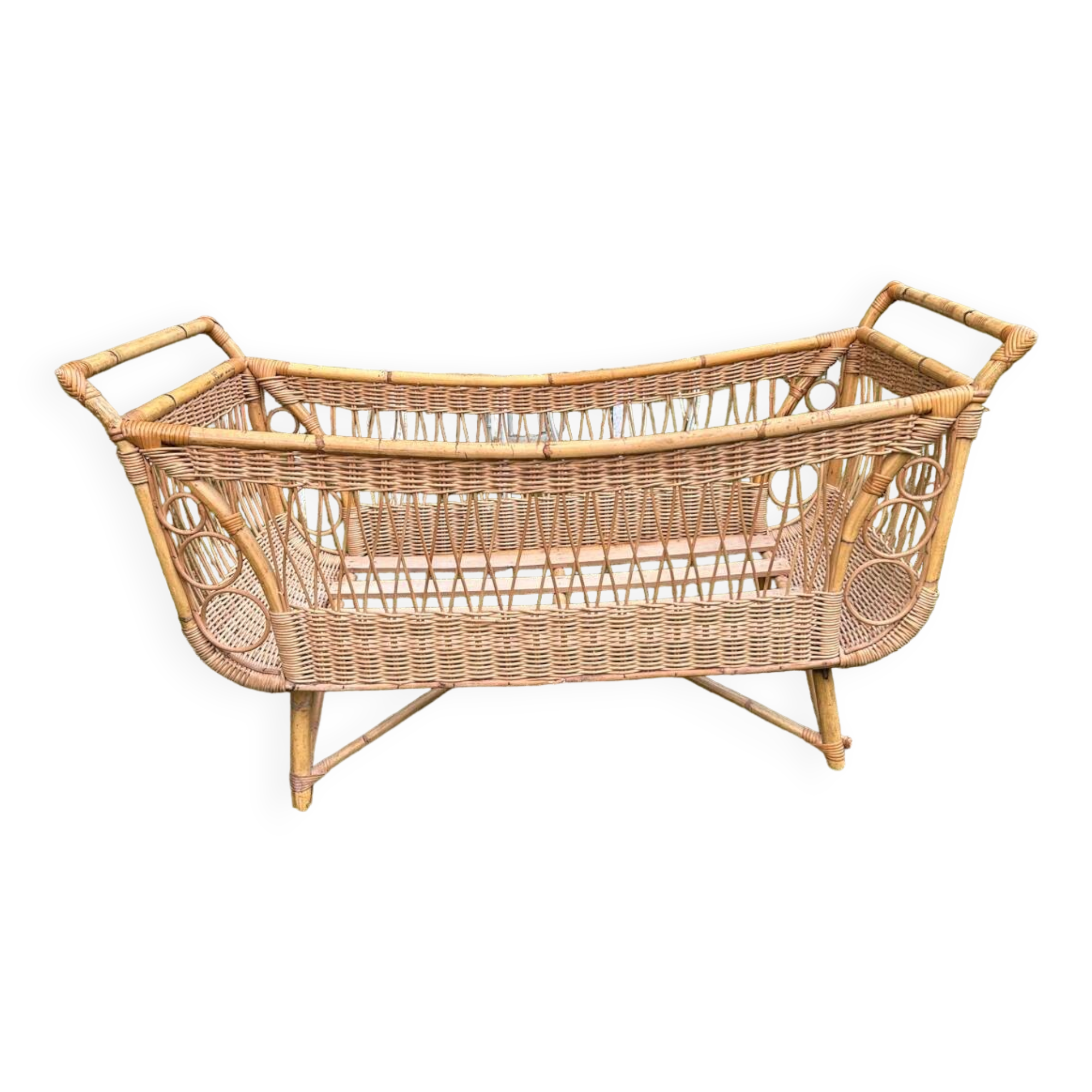 Rattan cradle bed from the 60s