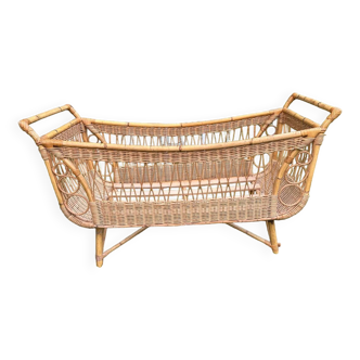 Rattan cradle bed from the 60s